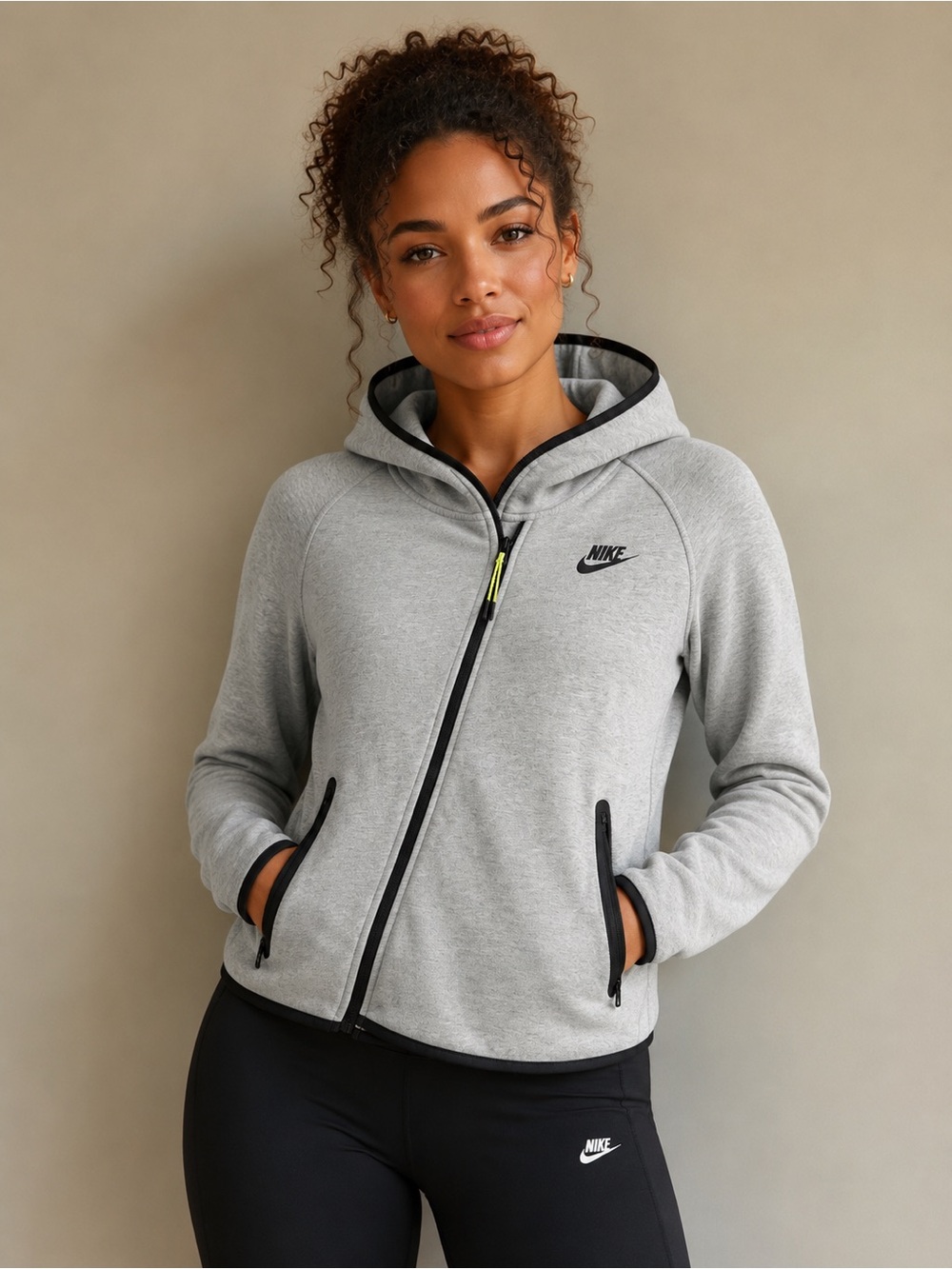 Nike Women’s Heather Gray Full-Zip Hooded Jacket